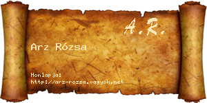 Arz Rózsa névjegykártya